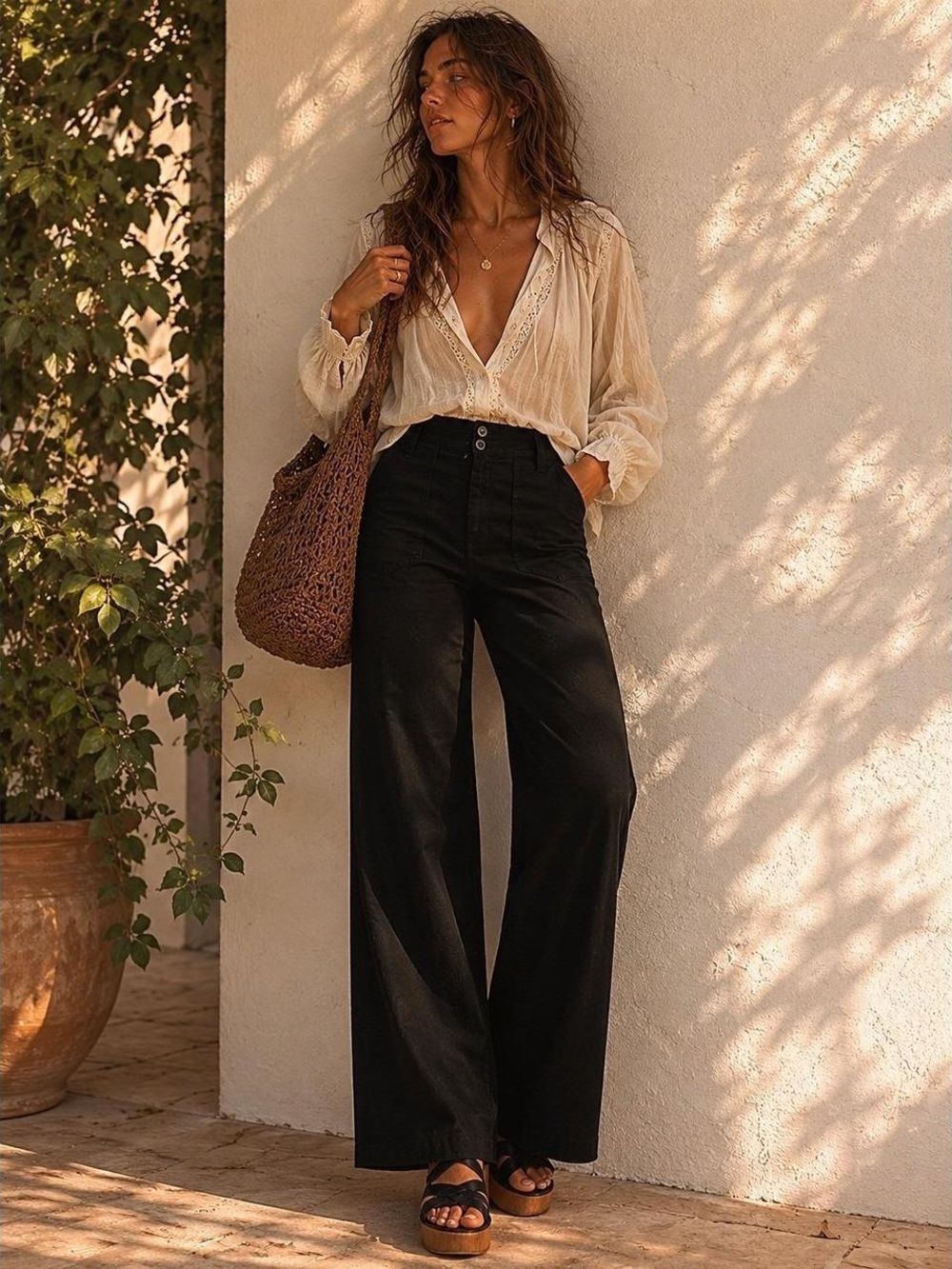 Anthropologie The Naomi Ponte Wide-Leg Flare Pants by Maeve